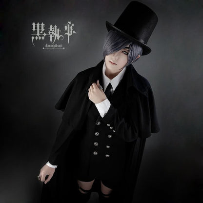 Black Butler Ciel Phantomhiv Funeral Canonicals Cosplay Costume 