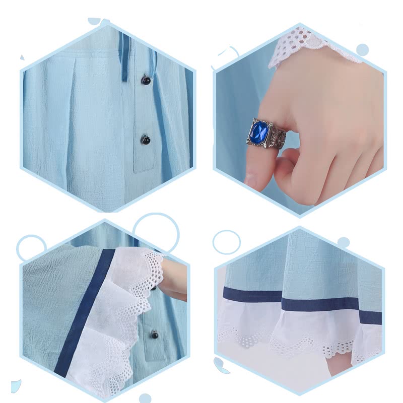 Black Butler Ciel Phantomhive Blue Retro nightdress Cosplay Costume