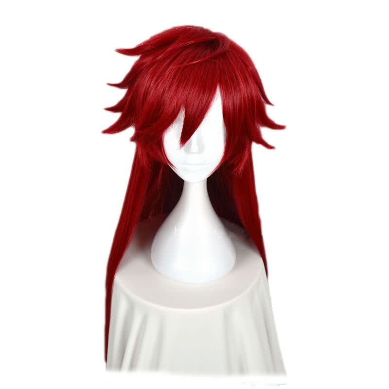 Black Butler Death Scythe Grell Sutcliff  Red Long Cosplay Wig