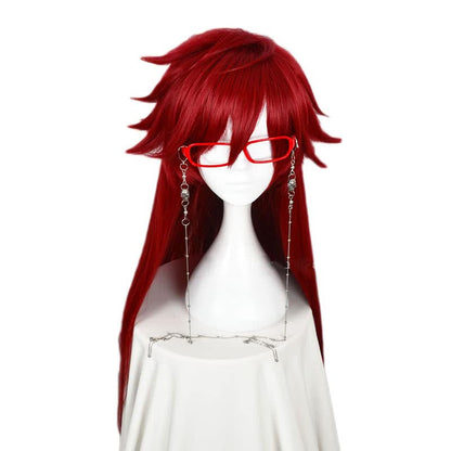 Black Butler Death Scythe Grell Sutcliff  Red Long Cosplay Wig