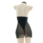 Black High Fork Translucent Sexy Lingerie Cosplay Costume