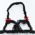 Black Lace Sexy Hollow Bikini Cosplay Costume