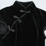 Black Velvet Cheongsam Dress Cosplay Costume 