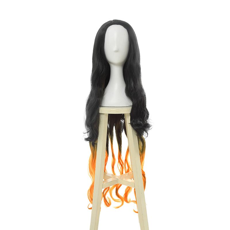 Blade of Demon  Kimetsu no Yaiba Nezuko Kamado Black Brown Long Wave Cosplay Wigs