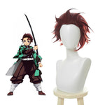 Blade of Demon  Kimetsu no Yaiba Tanjirou Kamado Red Black Cosplay Wigs