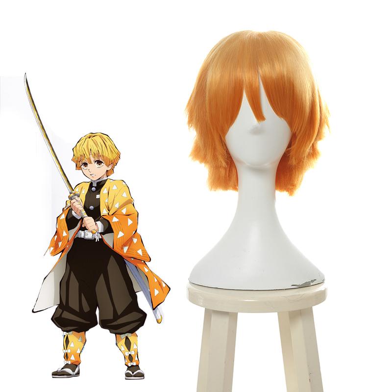 Blade of Demon  Kimetsu no Yaiba  Zenitsu Agatsuma Blonde Short Cosplay Wigs