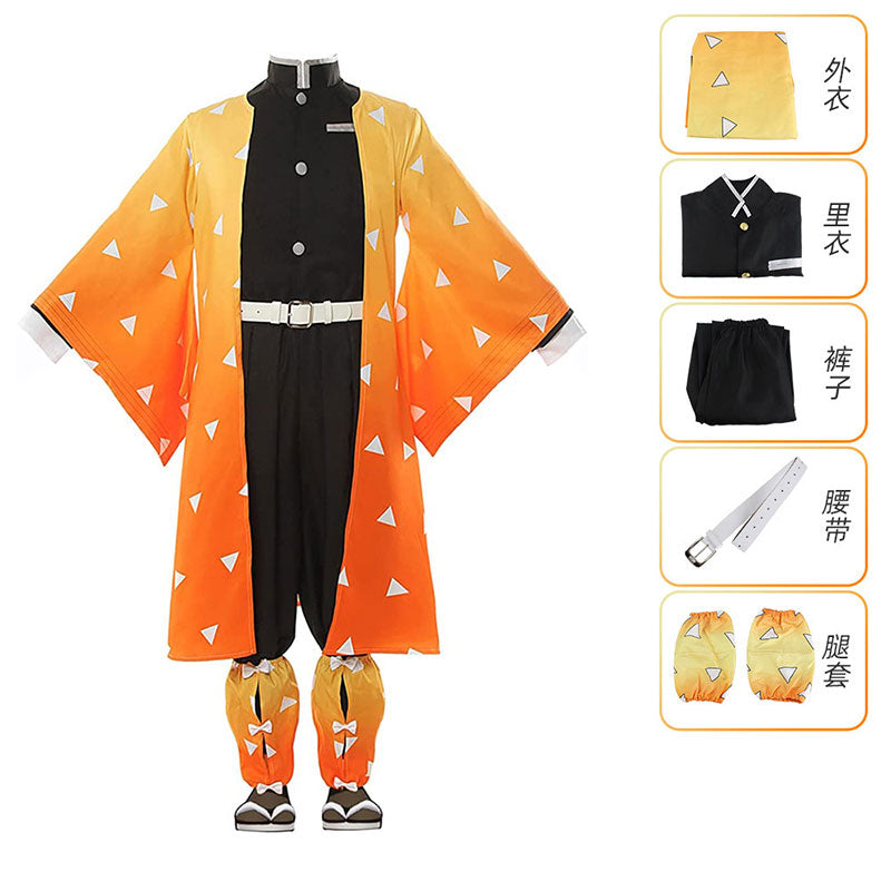 Blade of Demon  Kimetsu no Yaiba Zenitsu Agatsuma kimono Cosplay Costume