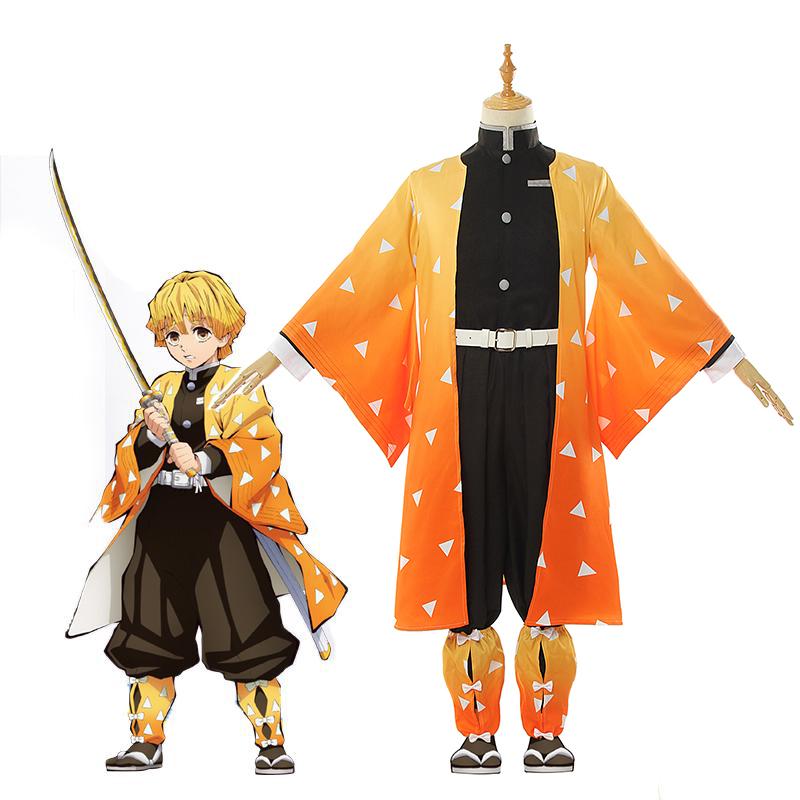Blade of Demon  Kimetsu no Yaiba Zenitsu Agatsuma kimono Cosplay Costume