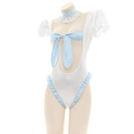 Blue Backless Bow-Knot Underwear Cosplay Costume