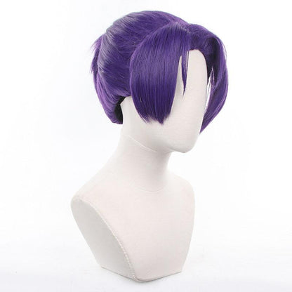 Blue Lock Reo Mikage Short Purple Ponytail Cosplay Wigs