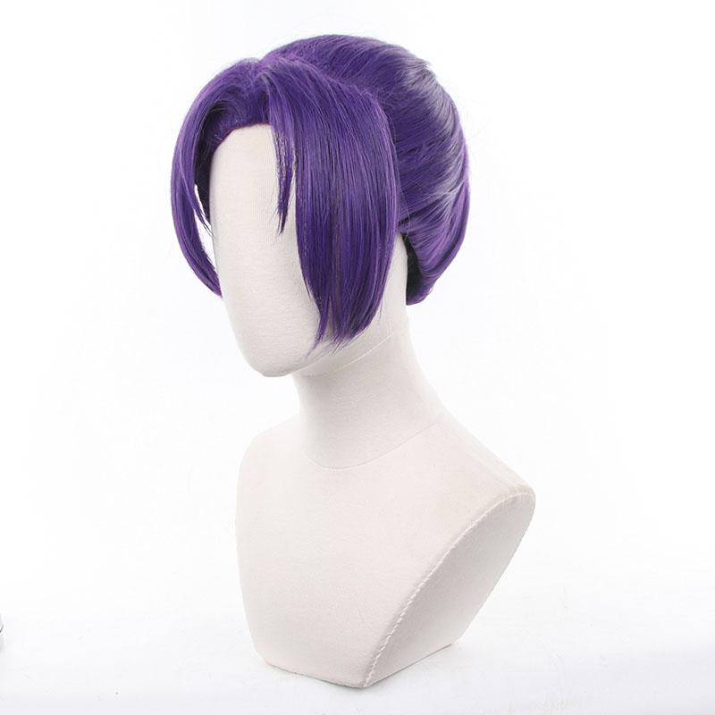 Blue Lock Reo Mikage Short Purple Ponytail Cosplay Wigs