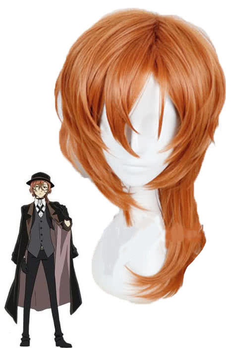Bungo Stray Dogs Nakahara Chuya Orange Middle Cosplay Party Man Wigs
