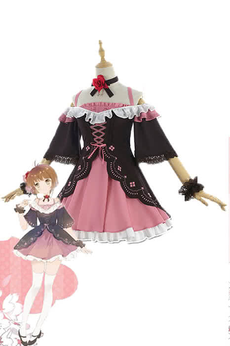 Cardcaptor Sakura Sakura Kinomoto Pink Dress Anime Cosplay 