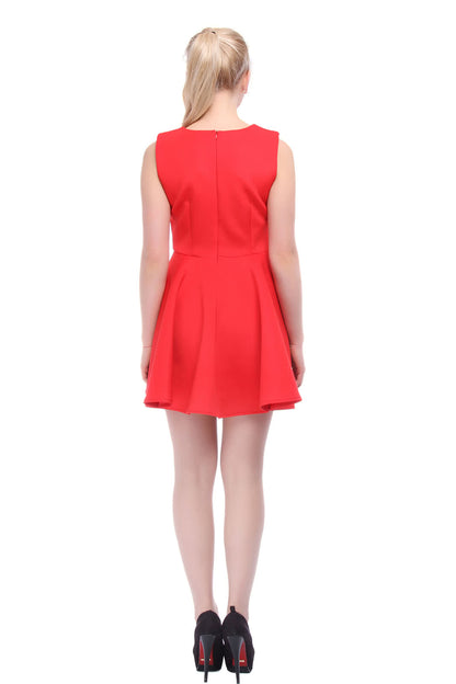 Sleeveless Sequined Round Collar Mini Dress