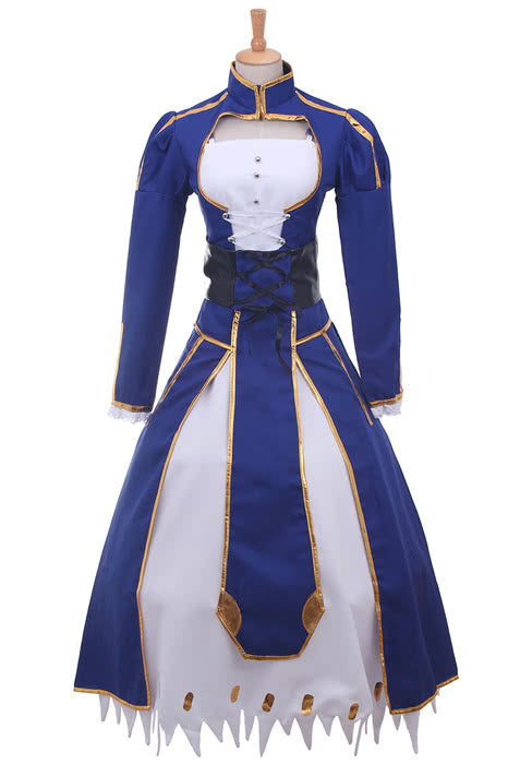 Fate Stay Saber Night Rin Deep Blue Dress Cosplay Costume Customized