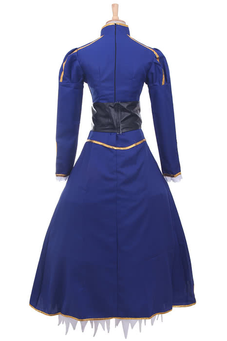 Fate Stay Saber Night Rin Deep Blue Dress Cosplay Costume Customized
