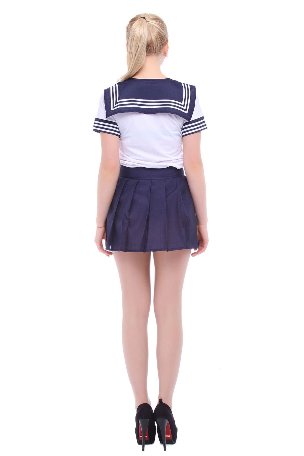 Japanese School Girl Student Sailor Uniform Suit Skirt Dress Cosplay Costume