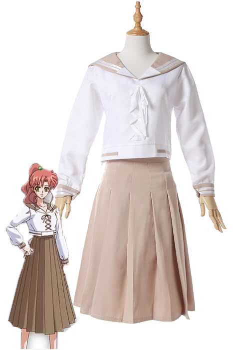 Sailor Moon Sailor Jupiter Kino Makoto 4 Series White Cosplay Costumes