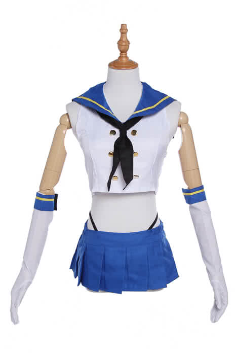Kantai Collection Shimakaze Cosplay Costumes Blue Sailor Suits