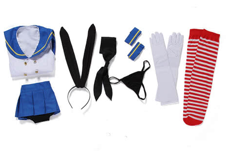 Kantai Collection Shimakaze Cosplay Costumes Blue Sailor Suits