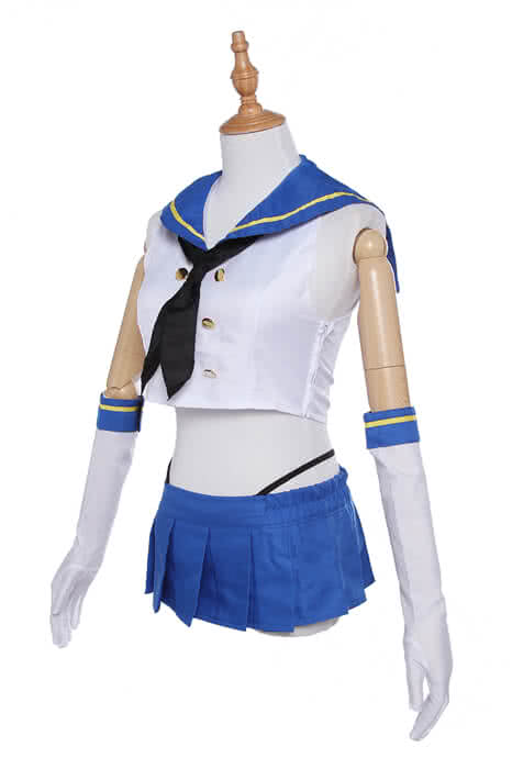 Kantai Collection Shimakaze Cosplay Costumes Blue Sailor Suits