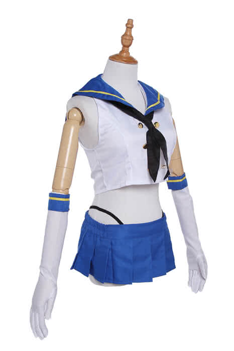 Kantai Collection Shimakaze Cosplay Costumes Blue Sailor Suits