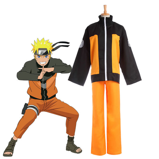 NARUTO Anime Black/Orange Cosplay Costume Female Uniform