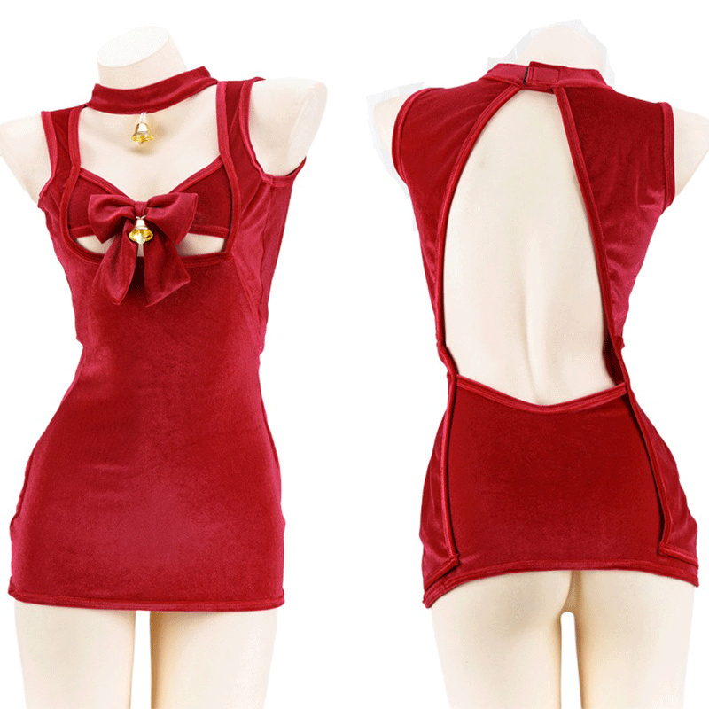 Christmas Plush Hip-Wrapped Sexy Dress Cosplay Costume