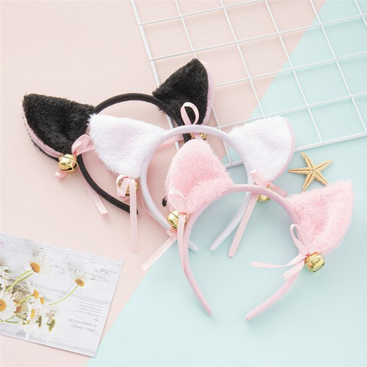 Cute Cat Ears Headband Cat Cosplay Headdress Maid With Bell