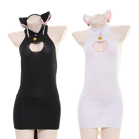 Cute Cat Hollow Pajamas 2 Colors Cosplay Costume