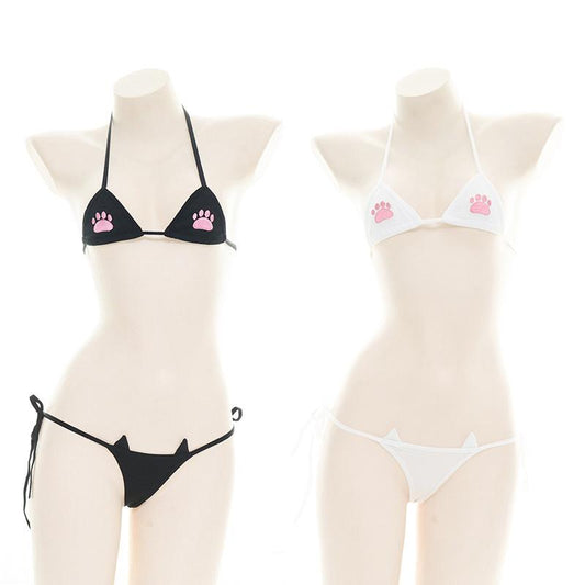 Cute Girly Embroidery Sexy Bikini 2 Colors Cosplay Costume 