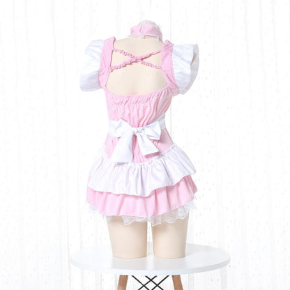 Cute Maid Pink Lingerie Cosplay Costume