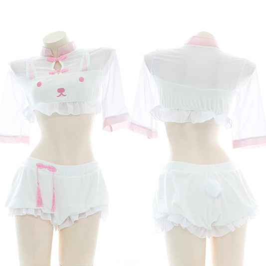 Cute Rabbit Cheongsam Pajama Cosplay Costume