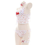 Cute Strawberry Translucent Pajamas Cosplay Costume