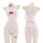 Cute Strawberry Translucent Pajamas Cosplay Costume