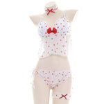 Cute Strawberry Translucent Pajamas Cosplay Costume
