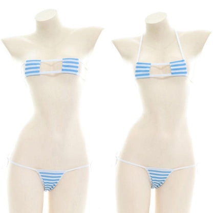 Cute Stripe Sexy Bikini 2 Color Cosplay Costume