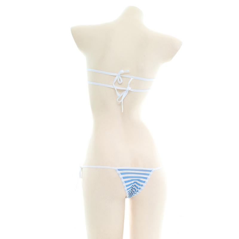 Cute Stripe Sexy Bikini 2 Color Cosplay Costume
