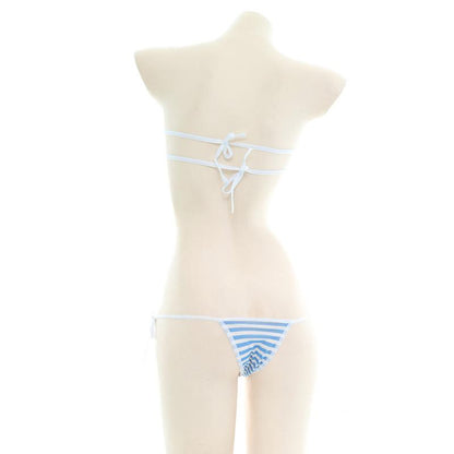 Cute Stripe Sexy Bikini 2 Color Cosplay Costume