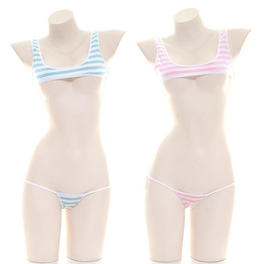 Cute Striped Girly Underwear 2 Colors Cosplay Costume