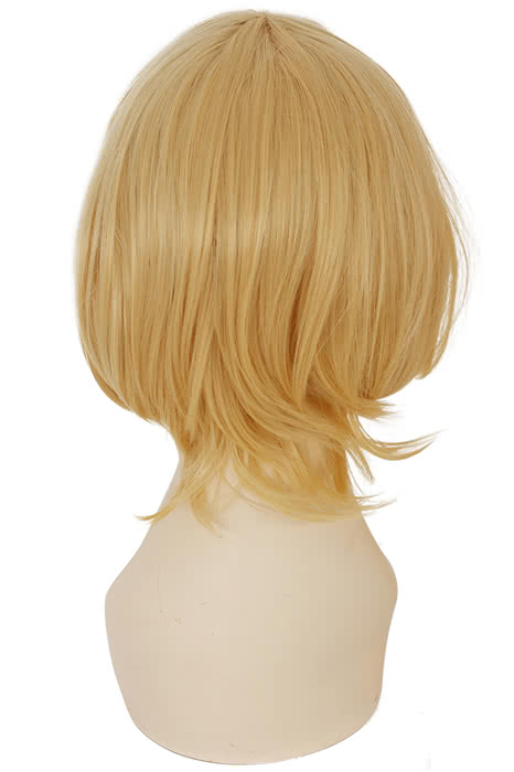 30CM Natural Blonde Medium Straight New Cos Cosplay Side Bang