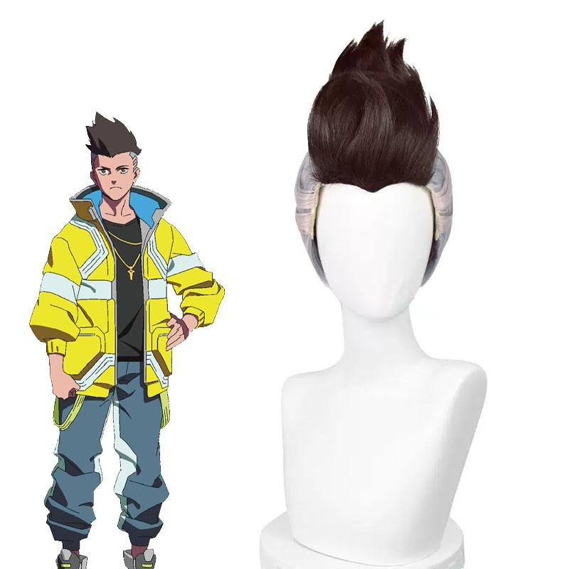 Cyberpunk Edgerunners David Brown Mixed Grey Cosplay Wigs