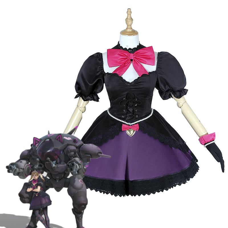 D.Va Hana Song pioneer black Dress Video Game Cosplay Costumes 