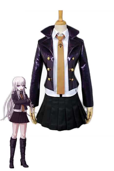Danganronpa Kyouko Kirigiri Deep Purple Short Dress Cosplay suits