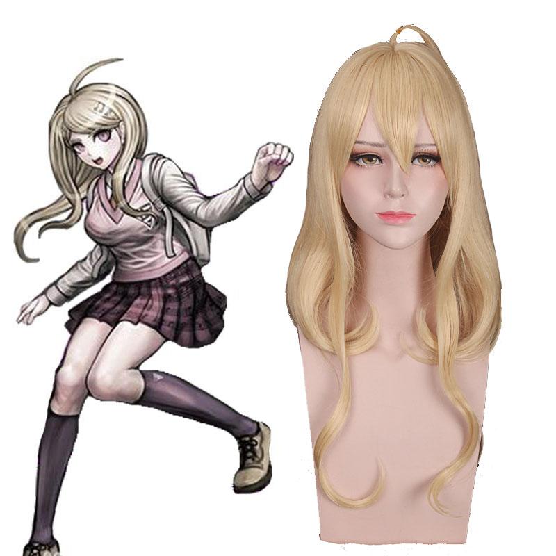 Danganronpa V3 Akamatsu kaede Blonde Long Cosplay Wigs