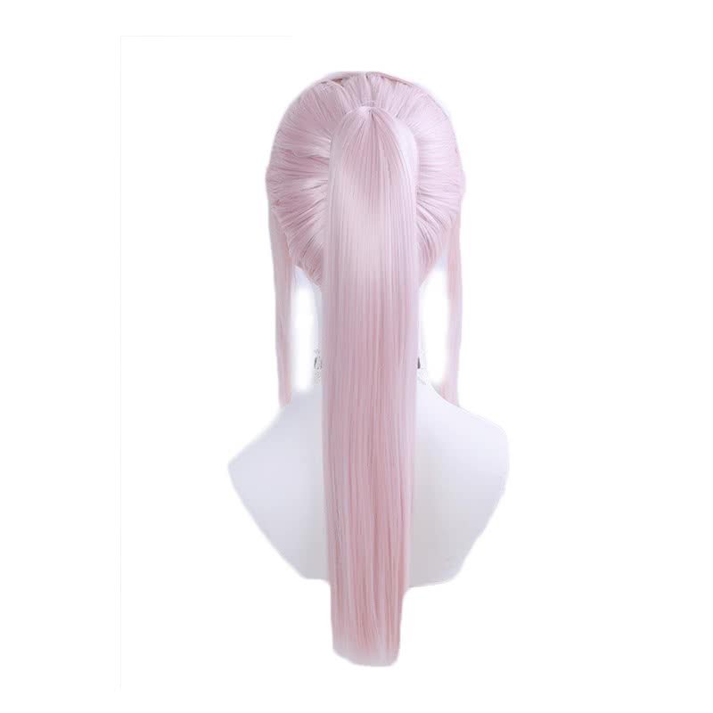 DARLING in the FRANXX Anime Cosplay 02 Zero Two Pink Long Ponytail Cosplay Wig
