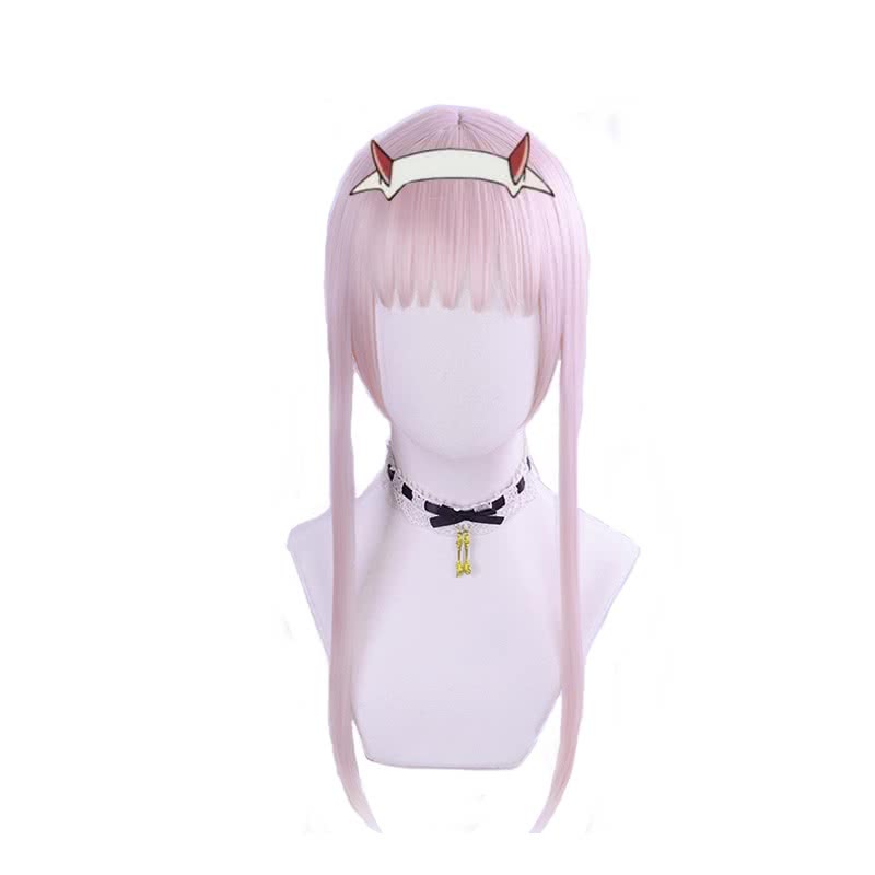 DARLING in the FRANXX Anime Cosplay 02 Zero Two Pink Long Ponytail Cosplay Wig