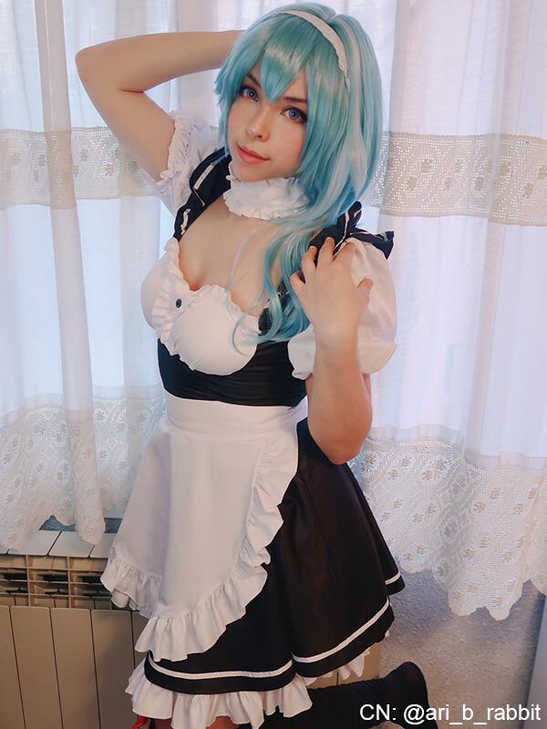 Game Genshin Impact Eula Blue Mixed White Cosplay Wigs