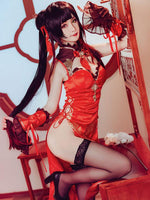 Date A Live Kurumi Tokisaki  New Year Red Cheongsam Cosplay