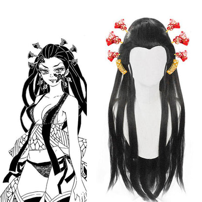 Demon Slayer Daki Black Long Cosplay Wigs